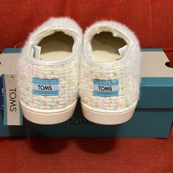 TOMS ALPARGATA CUPSOLES NATURAL CHENILLE SWEATER KNIT/FAUX FUR SIZE 9 - Picture 5 of 7